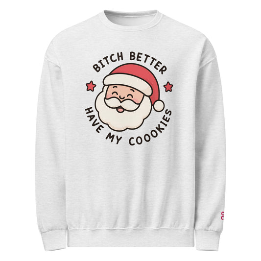 Side view of funny Christmas Santa sweatshirt