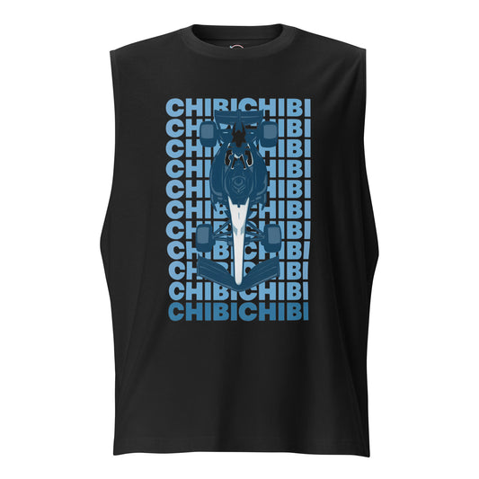 Menβs Vroom Chibi Race Car muscle shirt in black β soft cotton tank