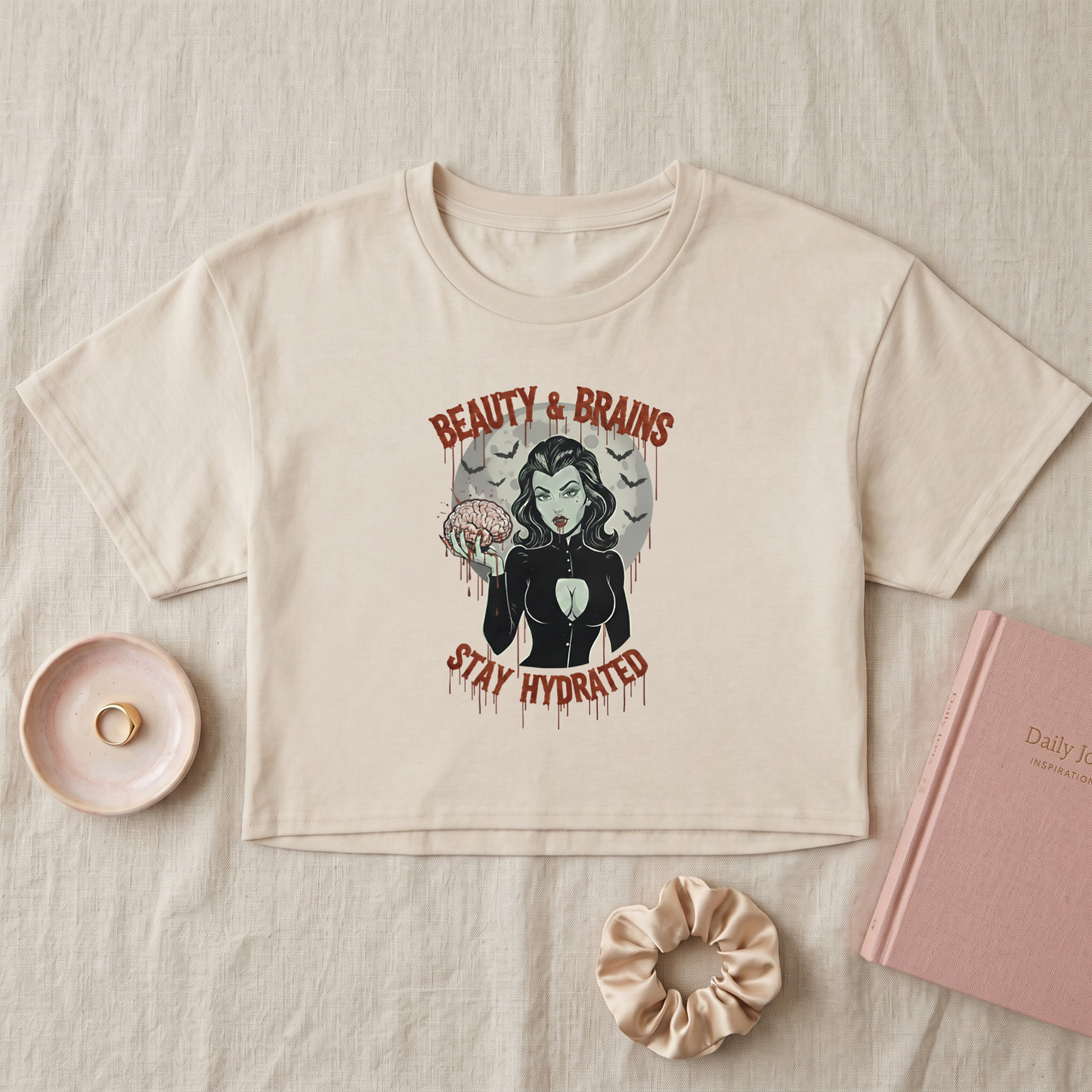 Cursed Cuties Beauty & Brains Crop Top