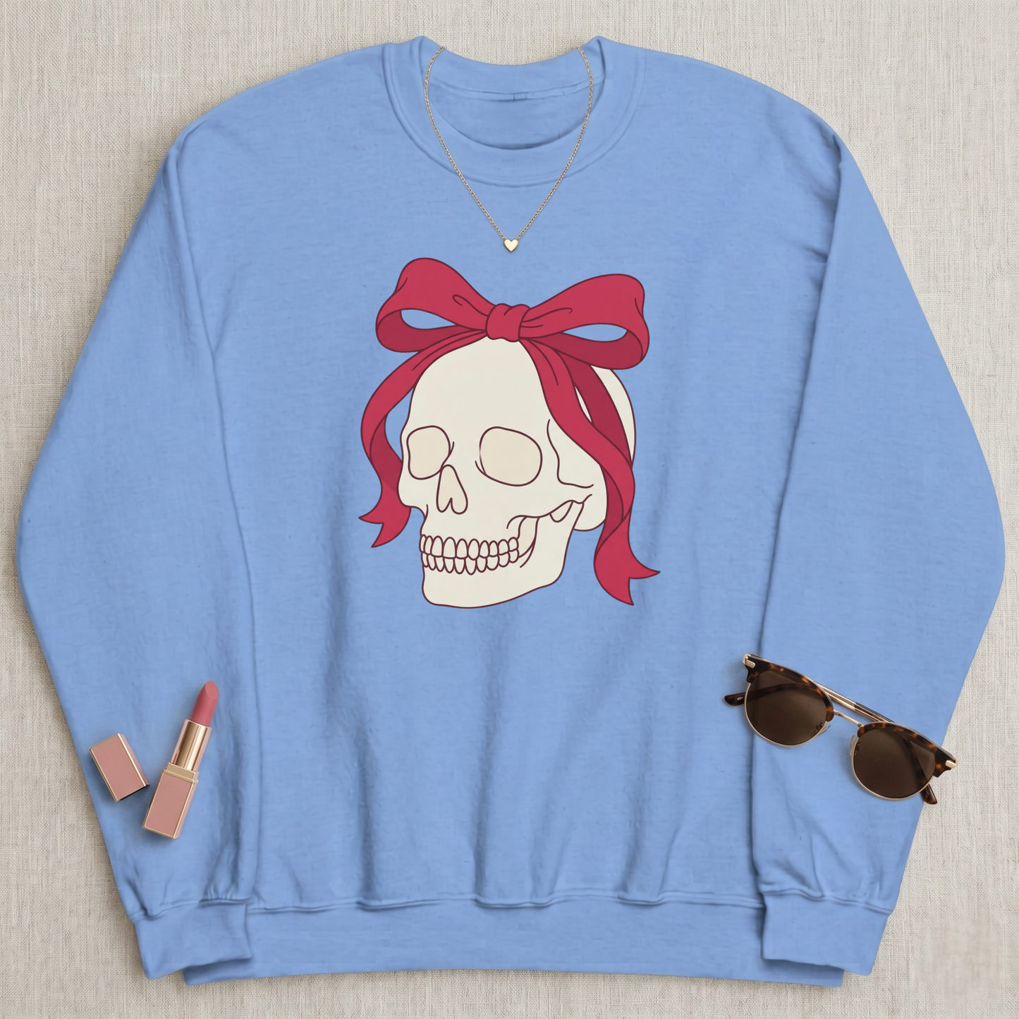 Coquette Skull Crew Neck Sweatshirt