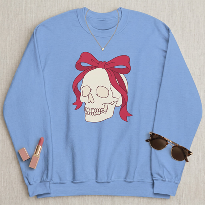 Coquette Skull Crew Neck Sweatshirt