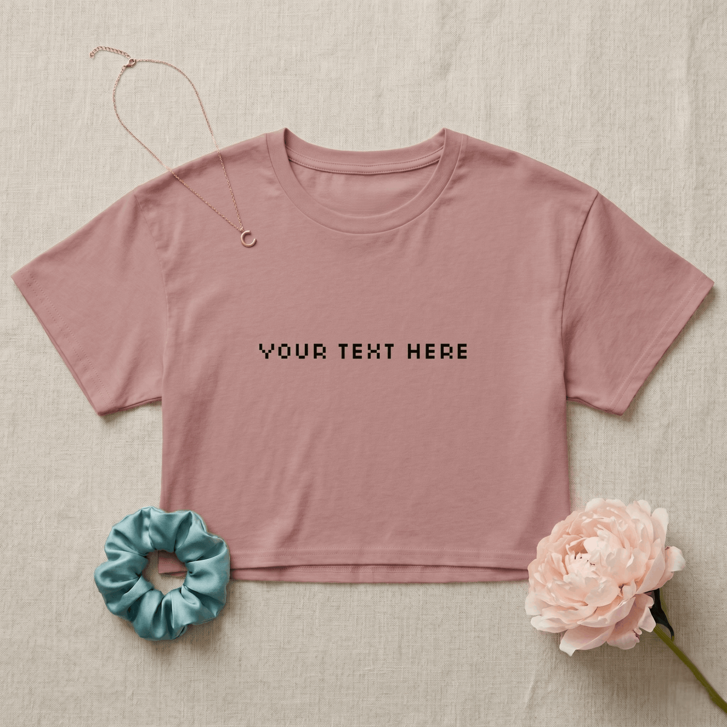 Custom Text Retrograde Crop Top