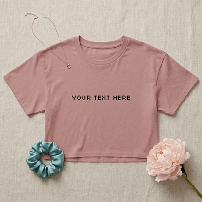 Custom Text Retrograde Crop Top