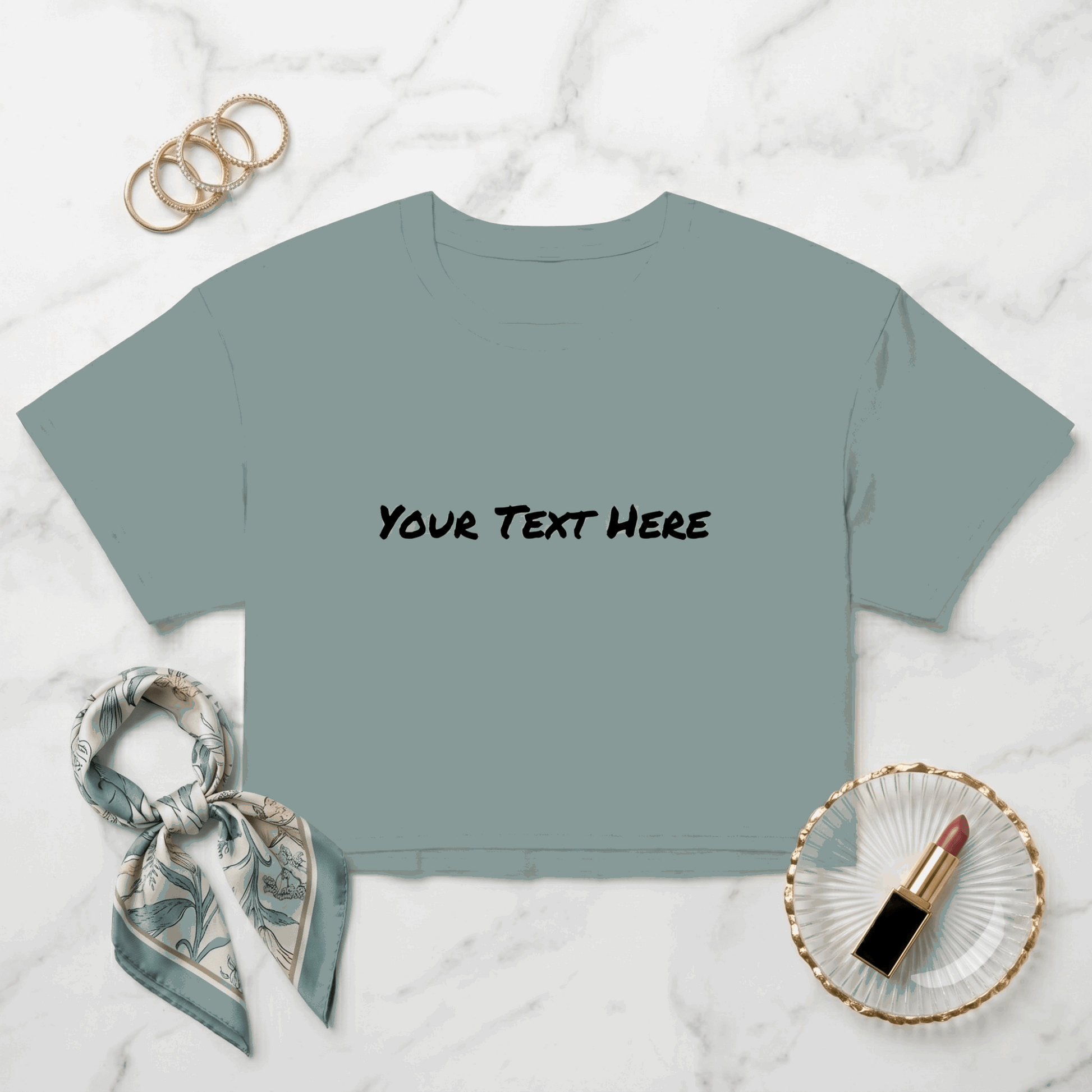 Custom Text Permanent Marker Crop Top