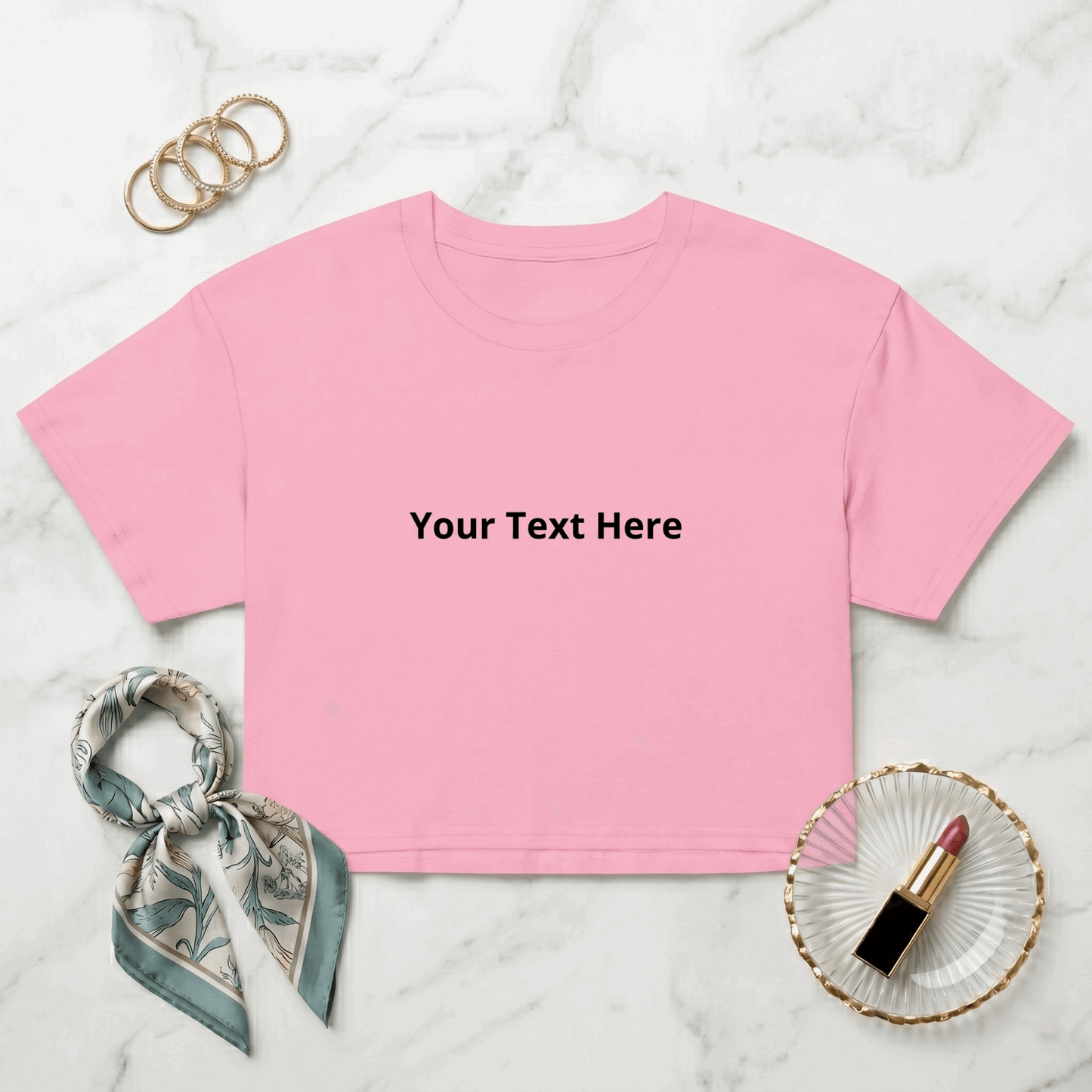 Custom Text Open Sans Bold Crop Top