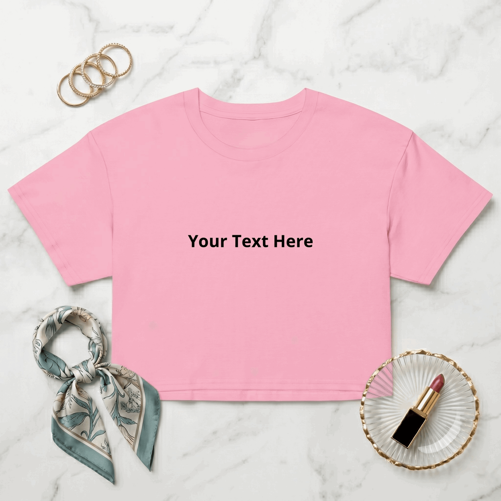 Custom Text Open Sans Bold Crop Top