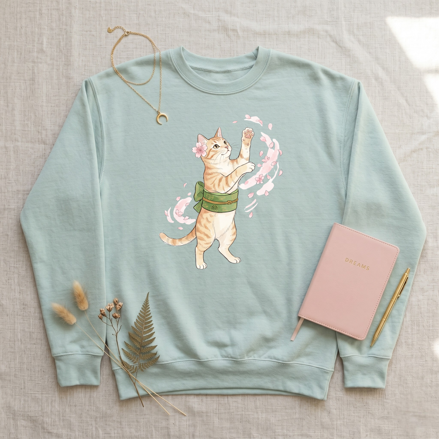 Sakura Cat Premium Sweatshirt