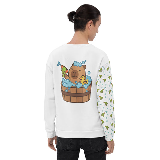 Capy Water Splashes Recycled Sweatshirt (Unisex)