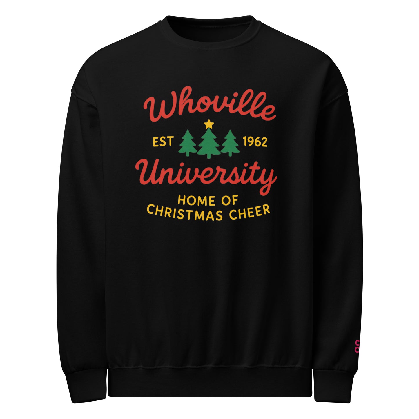 Black Whoville University sweatshirt – front view