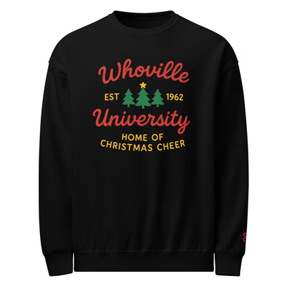 Black Whoville University sweatshirt – front view