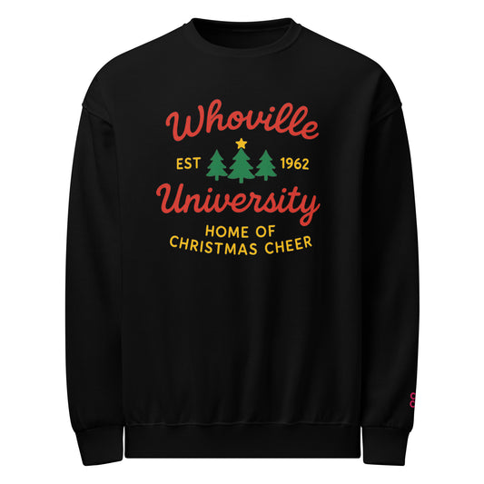 Black Whoville University sweatshirt – front view