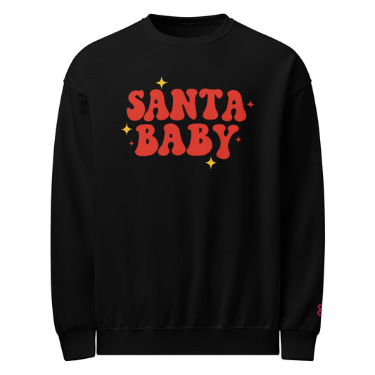 • Santa Baby Christmas sweatshirt in black – unisex holiday jumper