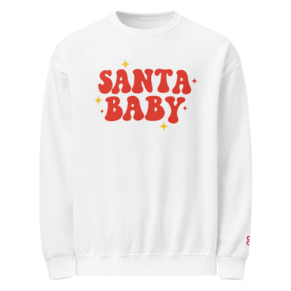 • Santa Baby Christmas sweatshirt in bright white – unisex holiday jumper
