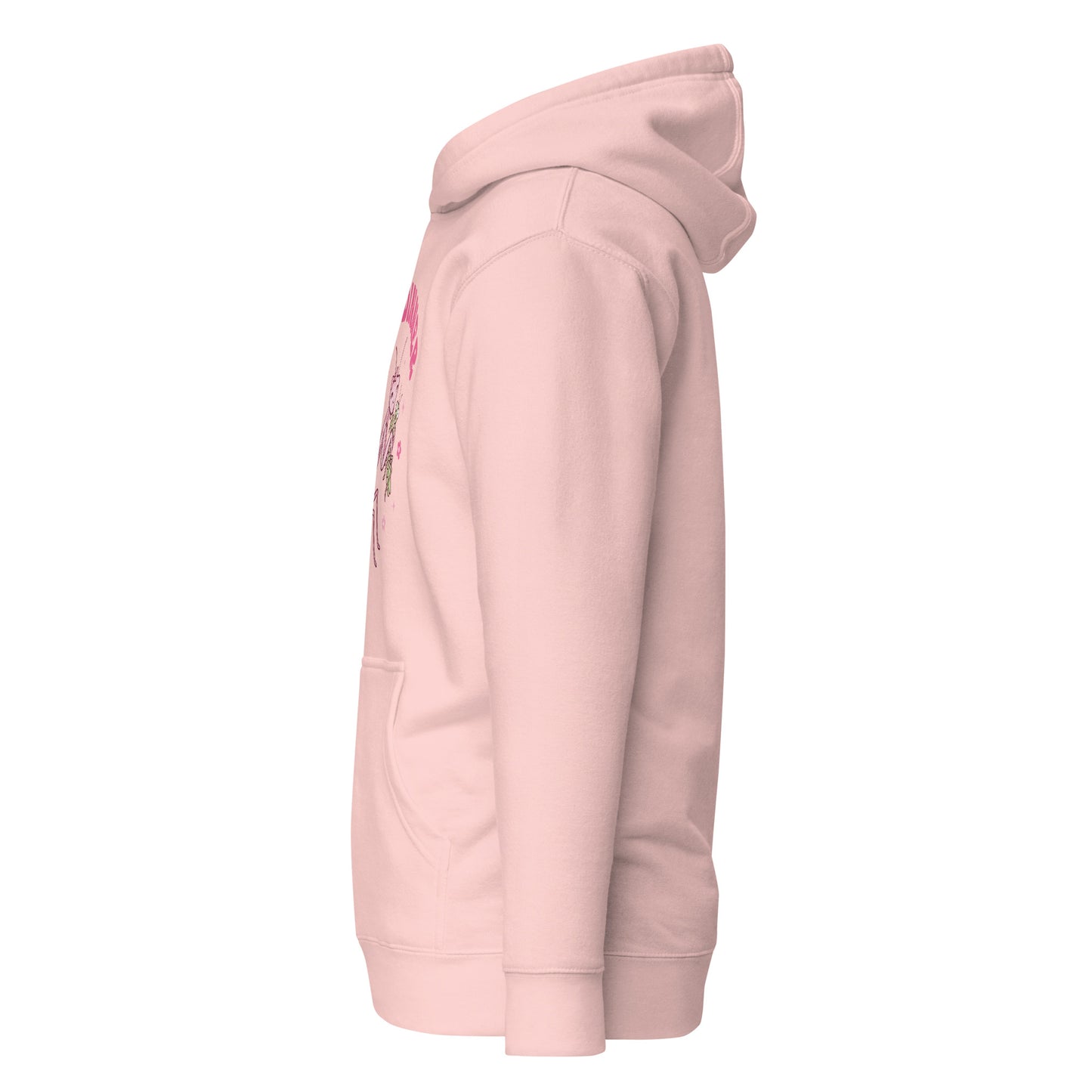 Pink hoodie on a white background