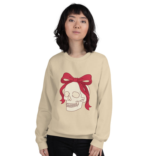 Coquette Skull Crew Neck Sweatshirt (Unisex)