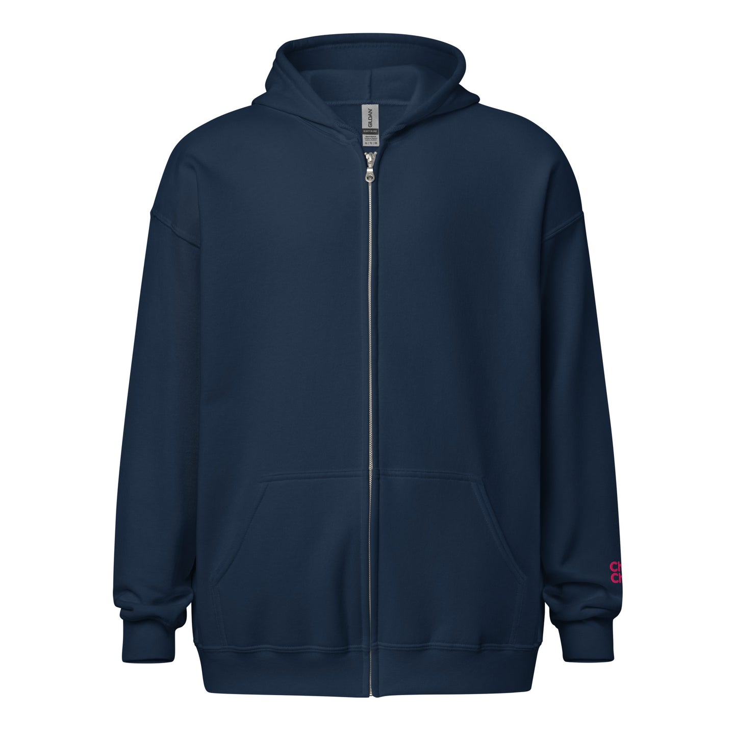 “Unisex zip hoodie with Move Up graphic print on back – ChibiChibi”