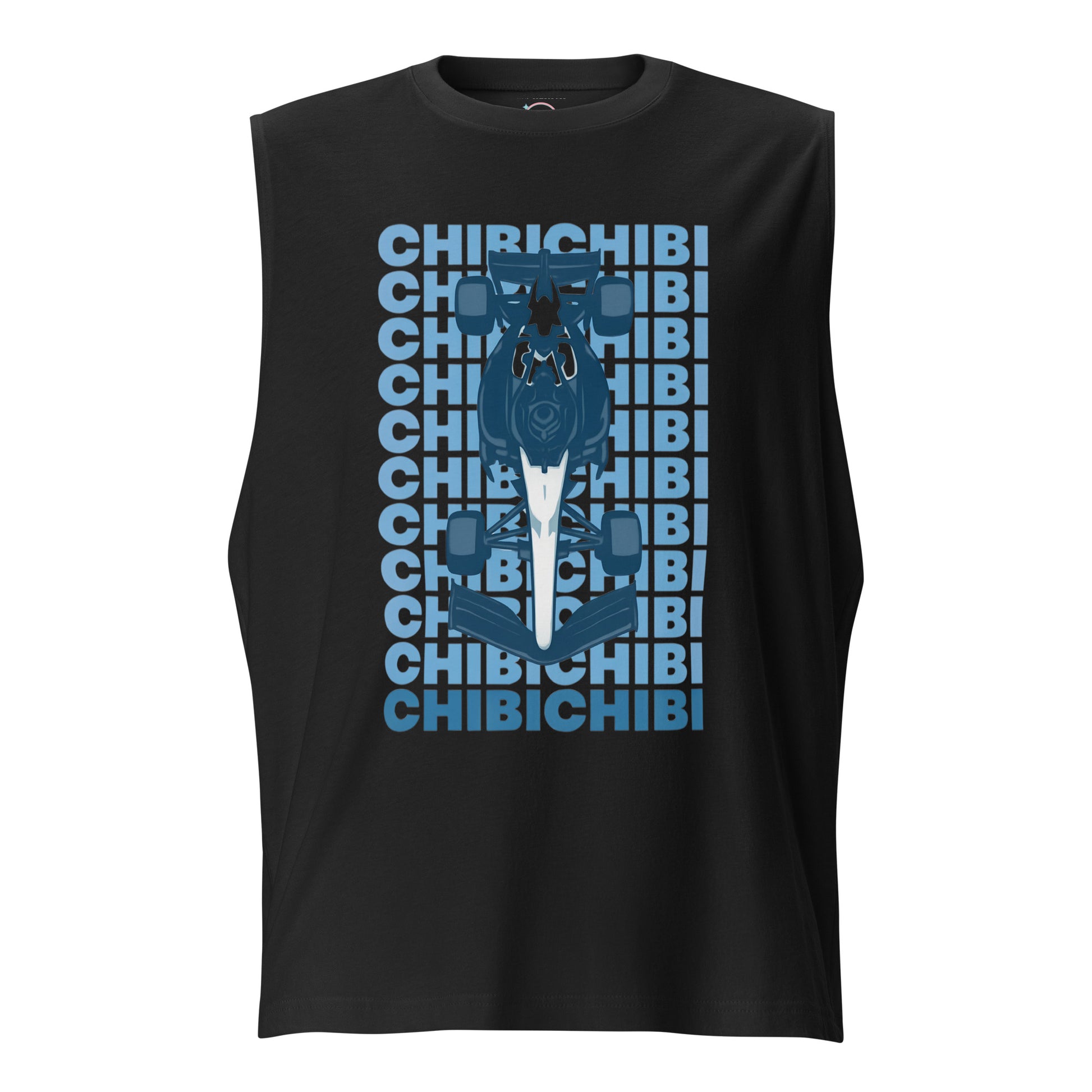 Men’s Vroom Chibi Race Car muscle shirt in black – soft cotton tank