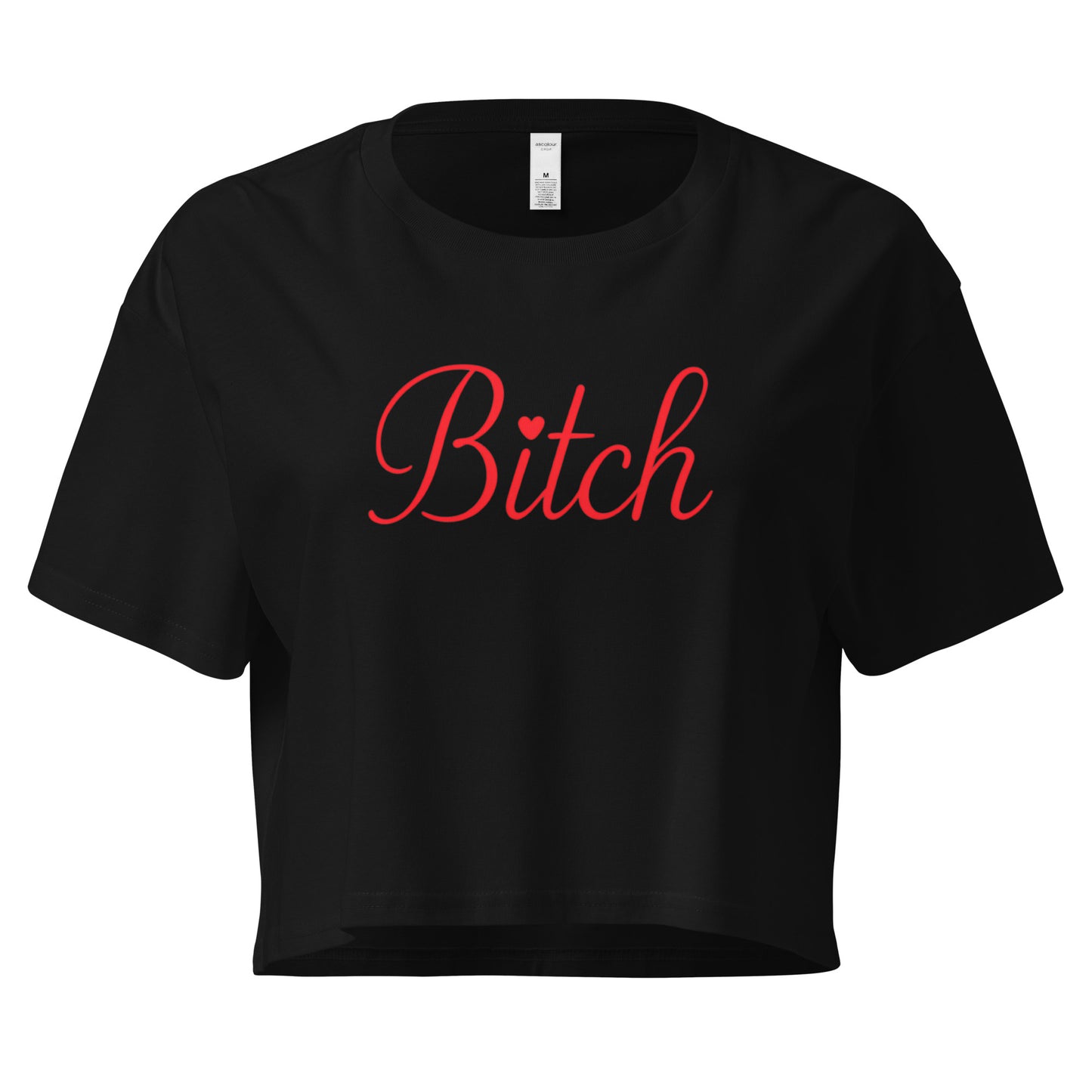CrayCray Bitch loose fit women’s crop top with cute bold script design in ChibiChibi style.
