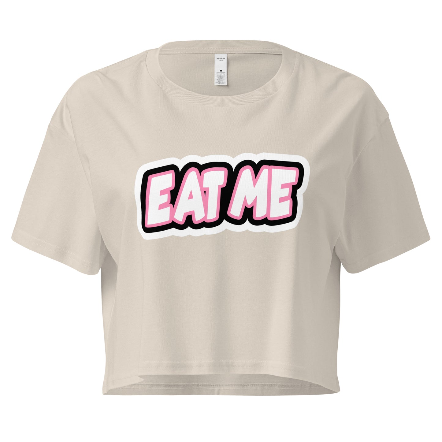 Eat Me loose crop top in orchid – women’s cotton tee – ChibiChibi