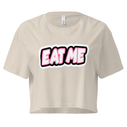 Eat Me loose crop top in orchid – women’s cotton tee – ChibiChibi