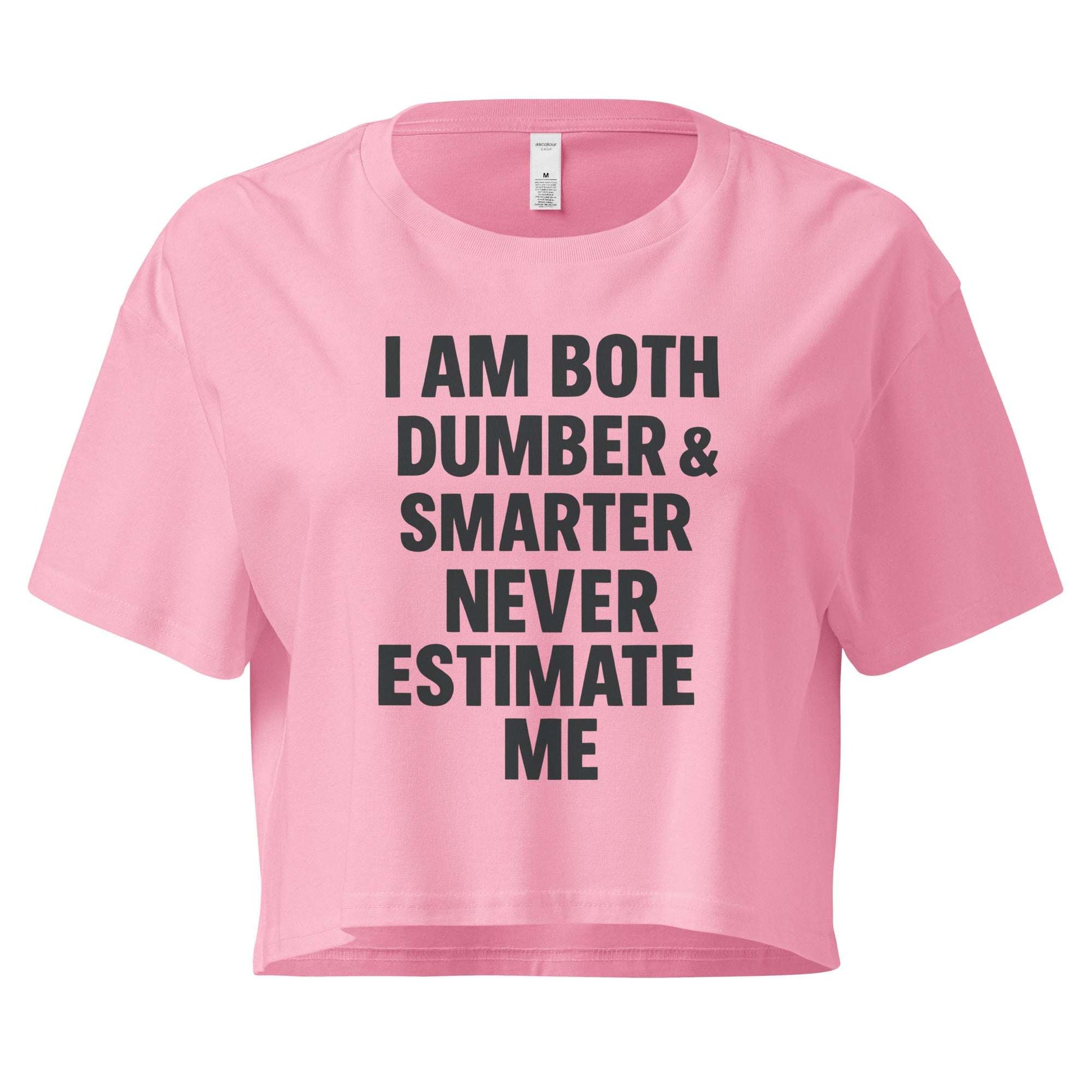 Pink t-shirt with black text on a white background