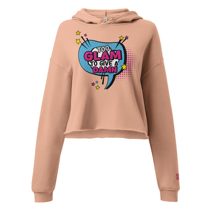 Side view cropped hoodie in peach – Too Glam design