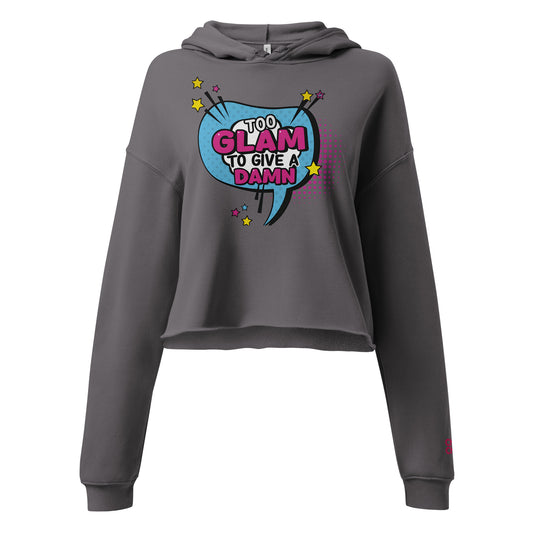 “Side view cropped hoodie in grey – Too Glam design”