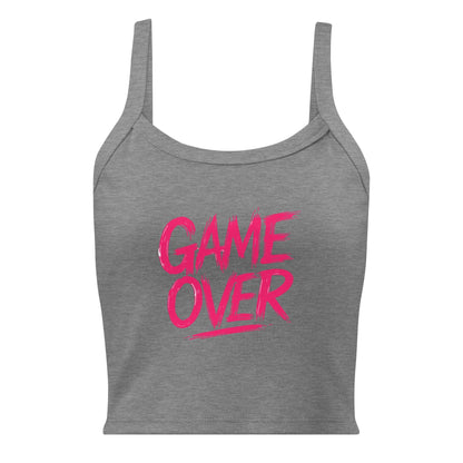 Gray tank top with pink 'GAME OVER' text on a white background