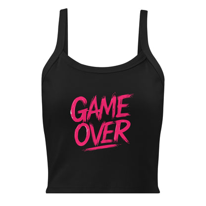 Black tank top with pink 'GAME OVER' text on a white background