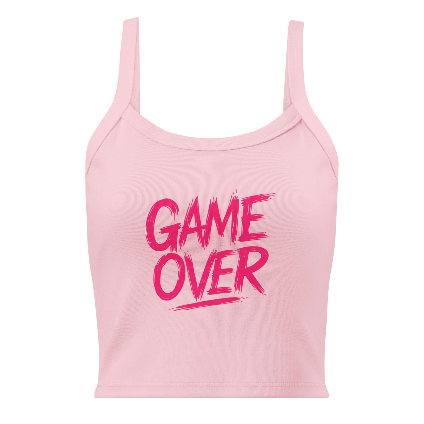 Pink tank top with 'GAME OVER' text on a white background